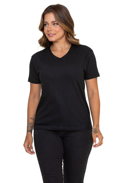 T-Shirt 30/1 Penteado Premium Decote V. Manga Curta