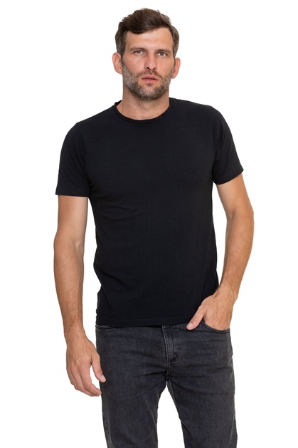 Camiseta 30/1 Penteado Com Elastano Manga Curta